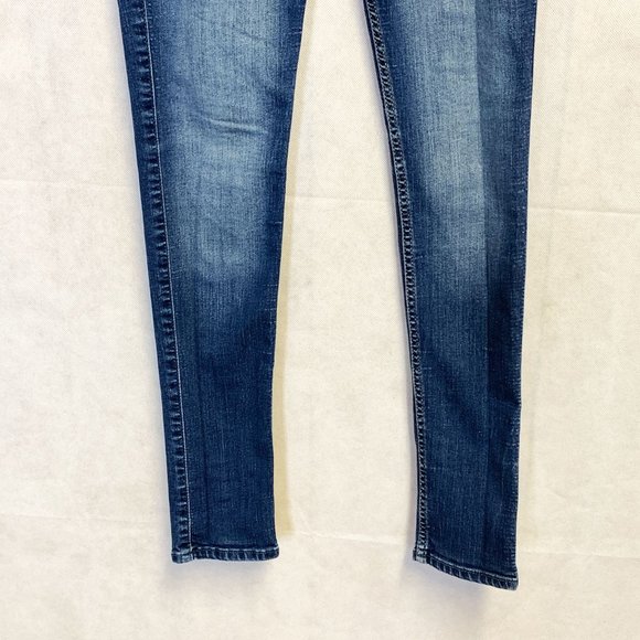 Hollister Womens Low Rise Medium Wash Super Skinny Blue Denim Jeans Sz 5R W27L31 - Picture 8 of 9